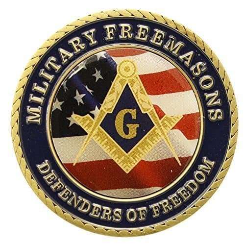 Military Freemasons Defenders of Freedom 1 1/2 Inch Challenge Coin