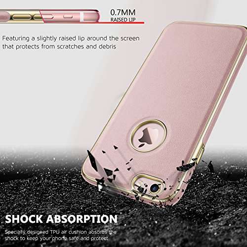 iPhone 6s Case, LOHASIC Ultra Slim [Premium Texture Grip] [PU Leather & Soft TPU & Plating Coated Frame] Seamless Hybrid Elegant Cover Case for iPhone 6s & iPhone 6(4.7 Inch,Rose Gold) 3