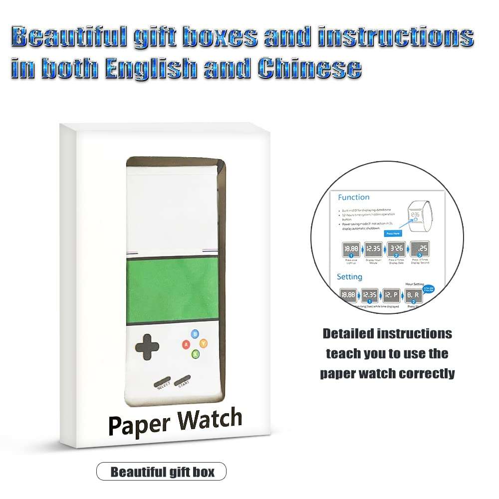 Joyday Paper Watch, Creative Digital Magnetic Waterproof Wrist Watch, Novelty Paper Wristwatch, Paper Waterproof Watch Bands Gifts for Christmas New Year for Men Women Boys Girls (White) 6
