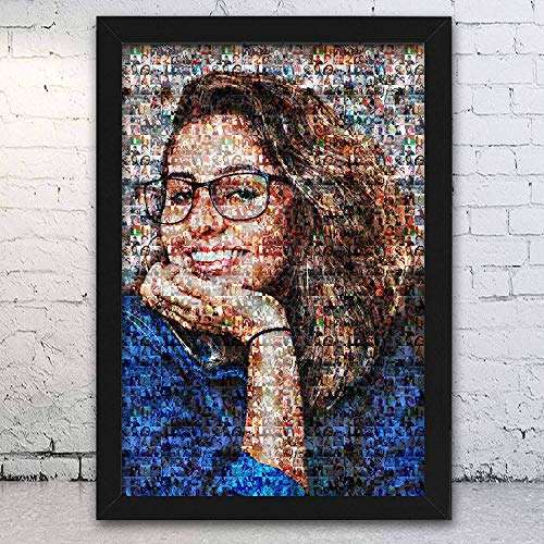 Birthday Gift For Girlfriend Personalized Photo Frames,Personalised Frame,Collage Photo Frame,Customized Mosaic Photo Frame Home Decor Gift Item (Matt Finishing) 12 X 18 inch (Black Frame) 1
