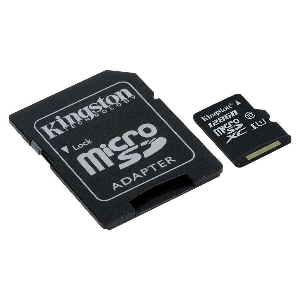 Kingston 128GB SDXC Micro Canvas Select Memory Card and Adapter Works with Samsung Galaxy A50, A40, A30 Cell Phone (SDCS/128GB) Bundle with 1 Everything But Stromboli MicroSD and SD Card Reader 4