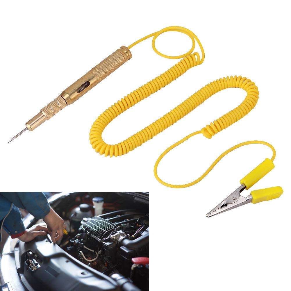 Auto Vehicle Circuit Tester Light Bulb, Car DC 6V 12V 24V Circuit Repair Induction Tester Pen Test Light Yellow 3