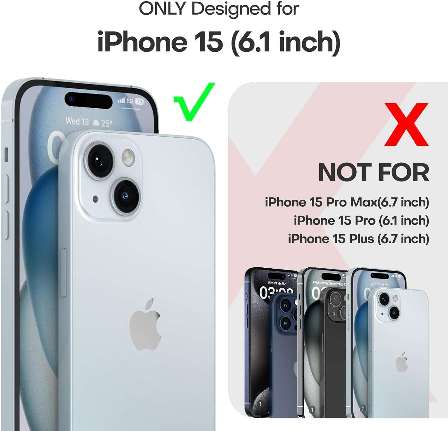 mobistyle Designed for iPhone 15 Cover Glitter Diamond Butterfly Design Phone Back Cover Case (Pink Butterfly) 3