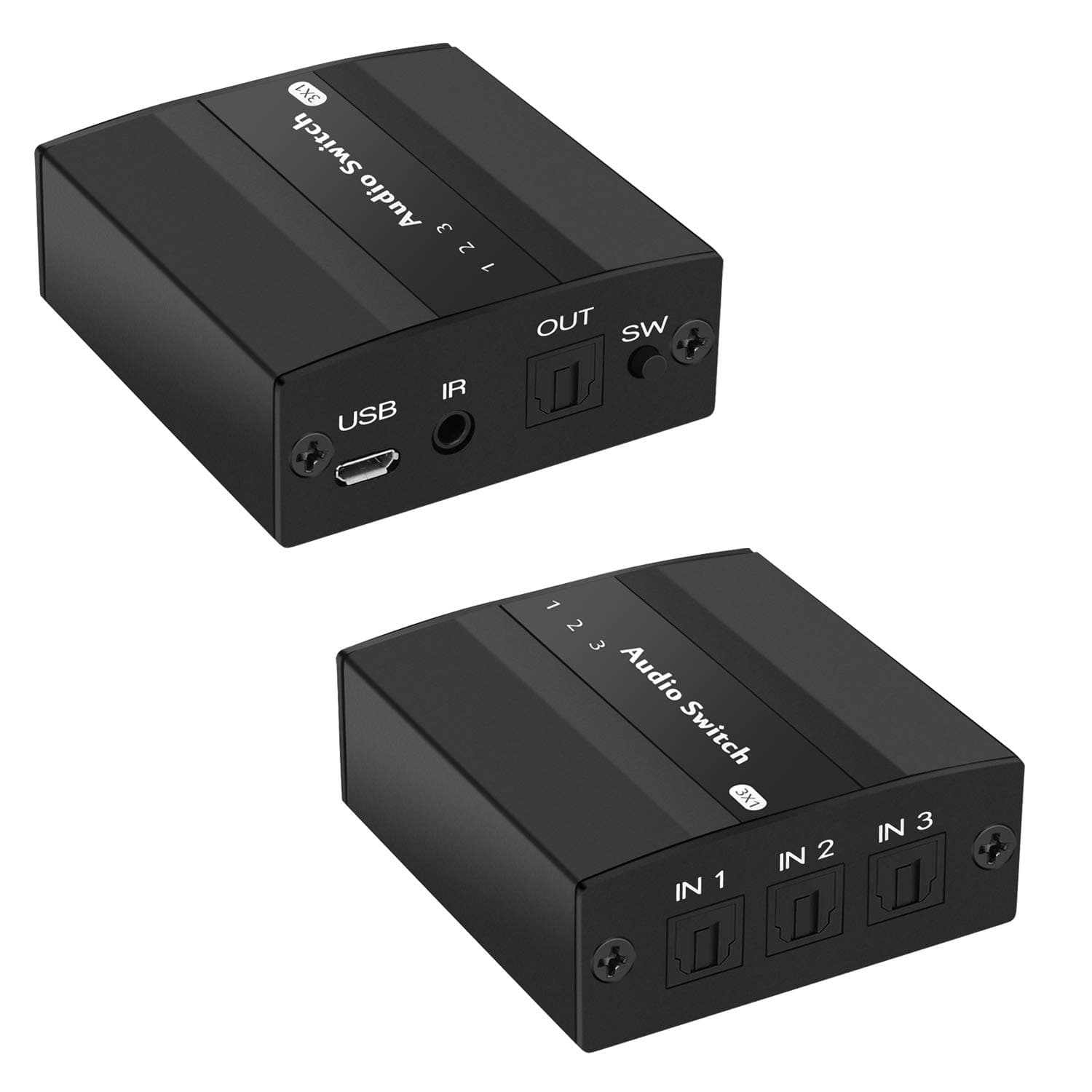 Musou Optical Audio Switcher,3 Ports in 1 Out Digital Optical Toslink SPDIF 3x1 with IR Remote Control Support LPCM2.0/DTS/Dolby-AC3 for PS3 Xbox Blue-Ray DVD HDTV 3