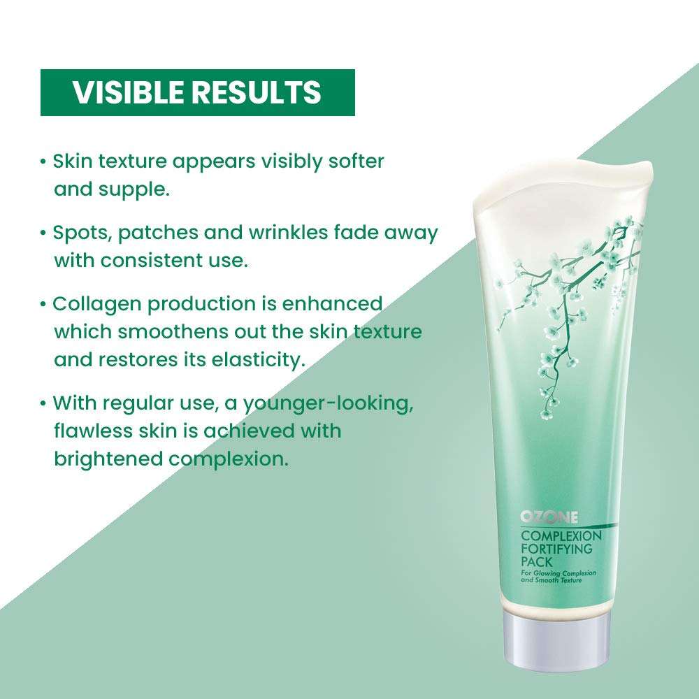 OZONE COMPLEXION FORTYFING PACK for Dull, Uneven, Darkened Skin Tone. Enriched with 100% Natural Ingredient. Paraben Free, Sulphate Free & No Colours - 100 G Pack 4