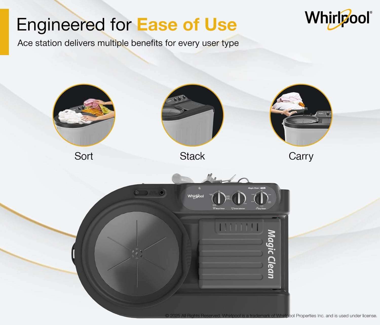 Whirlpool 6.5 Kg 5 Star Magic Clean Semi-Automatic Top Loading Washing Machine (MAGIC CLEAN 6.5 GREY, 4 Year Comprehensive Warranty, 1400 RPM Motor, 5 Year Motor Warranty) 5