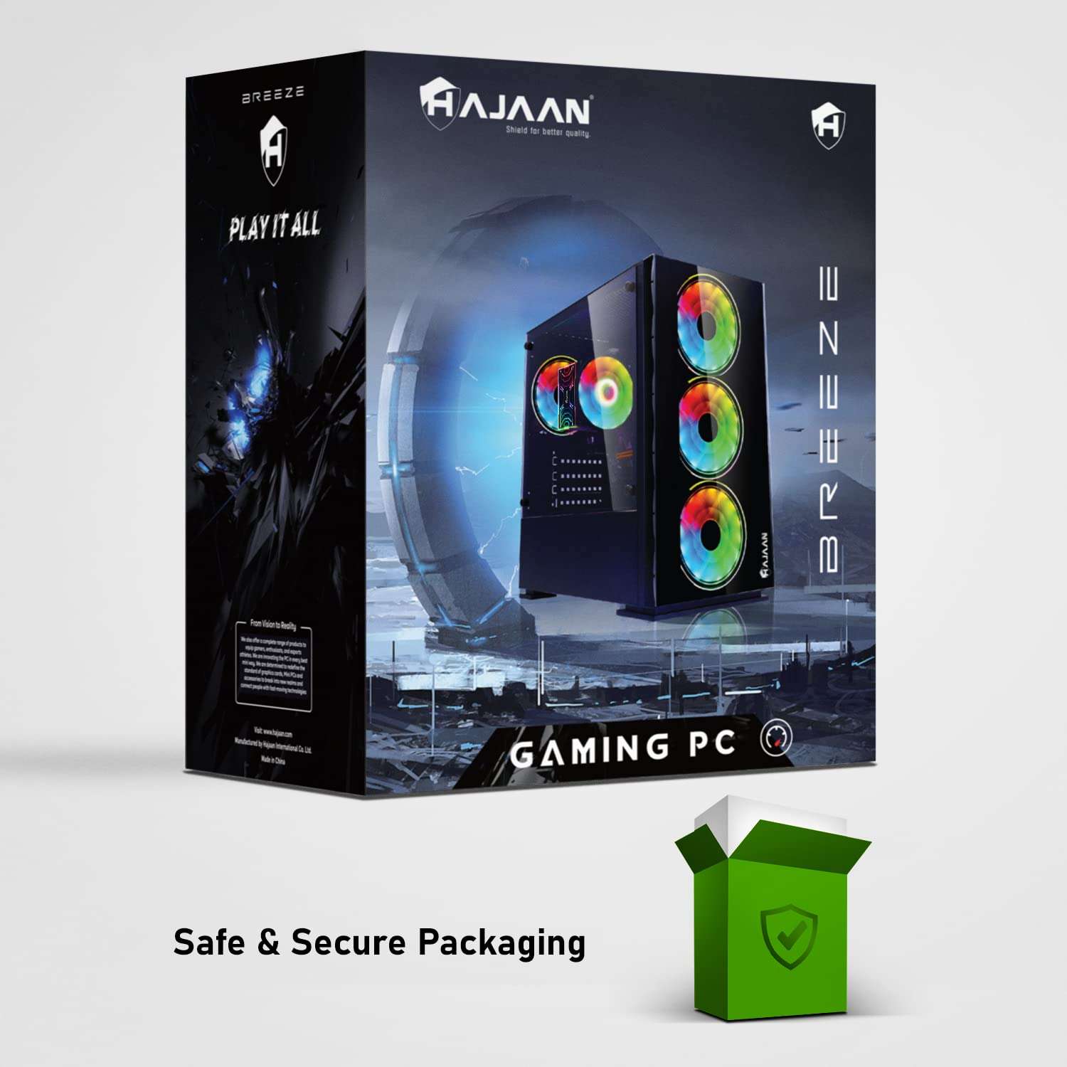 HAJAAN Gaming PC Desktop Tower - Intel i7 Quad Core Processor Upto 4.0GHz - 16GB DDR4 RAM 1TB SSD - AMD Radeon RX 580 8GB - RGB Keyboard Mouse - WiFi Ready - Windows 10 Pro 6