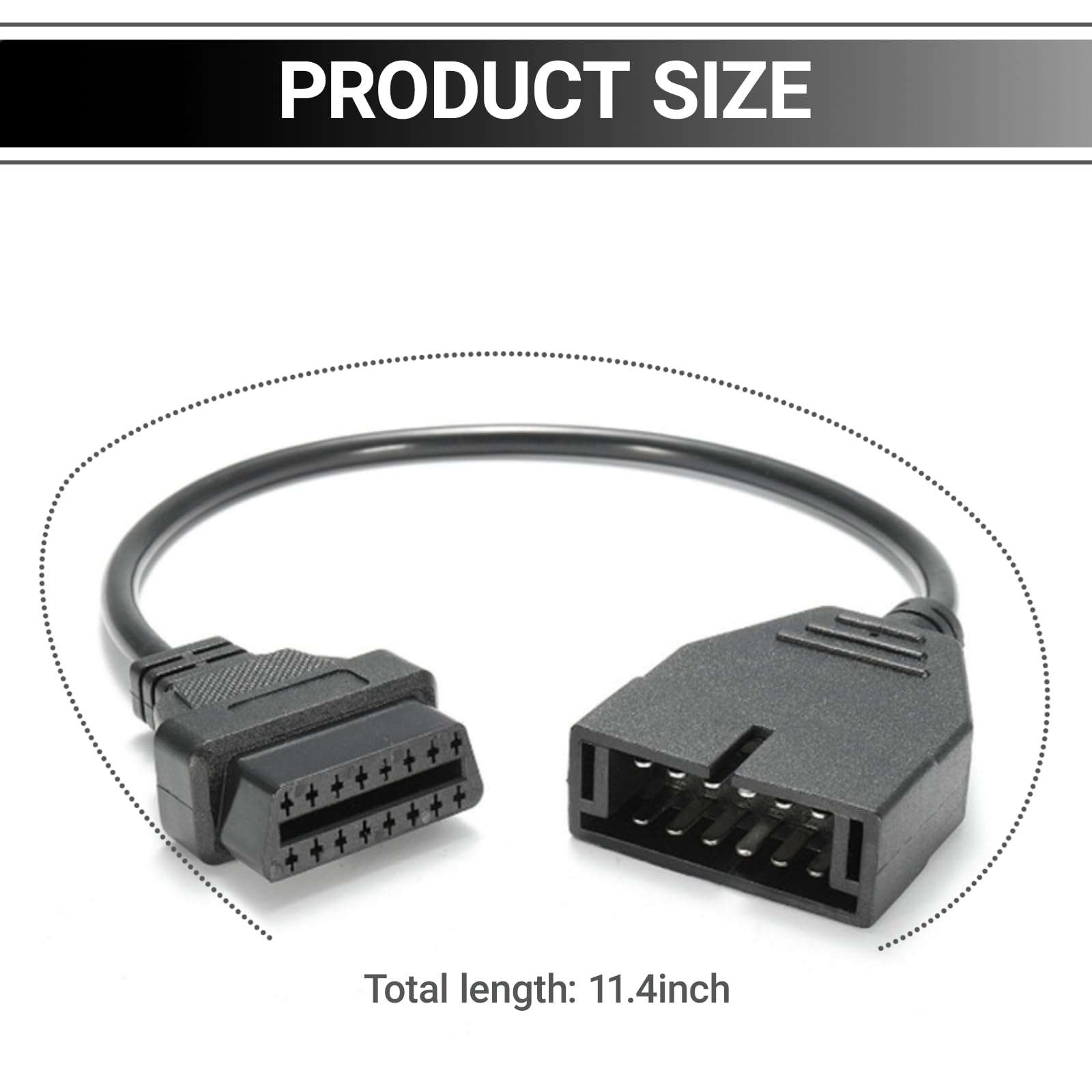YYTQP OBD1 Scanner Connector, OBD1 to OBD2 Adapter, Scanning Diagnostic Extension Tool Cable Connector, Compatible with 12 Pin Adapter 3
