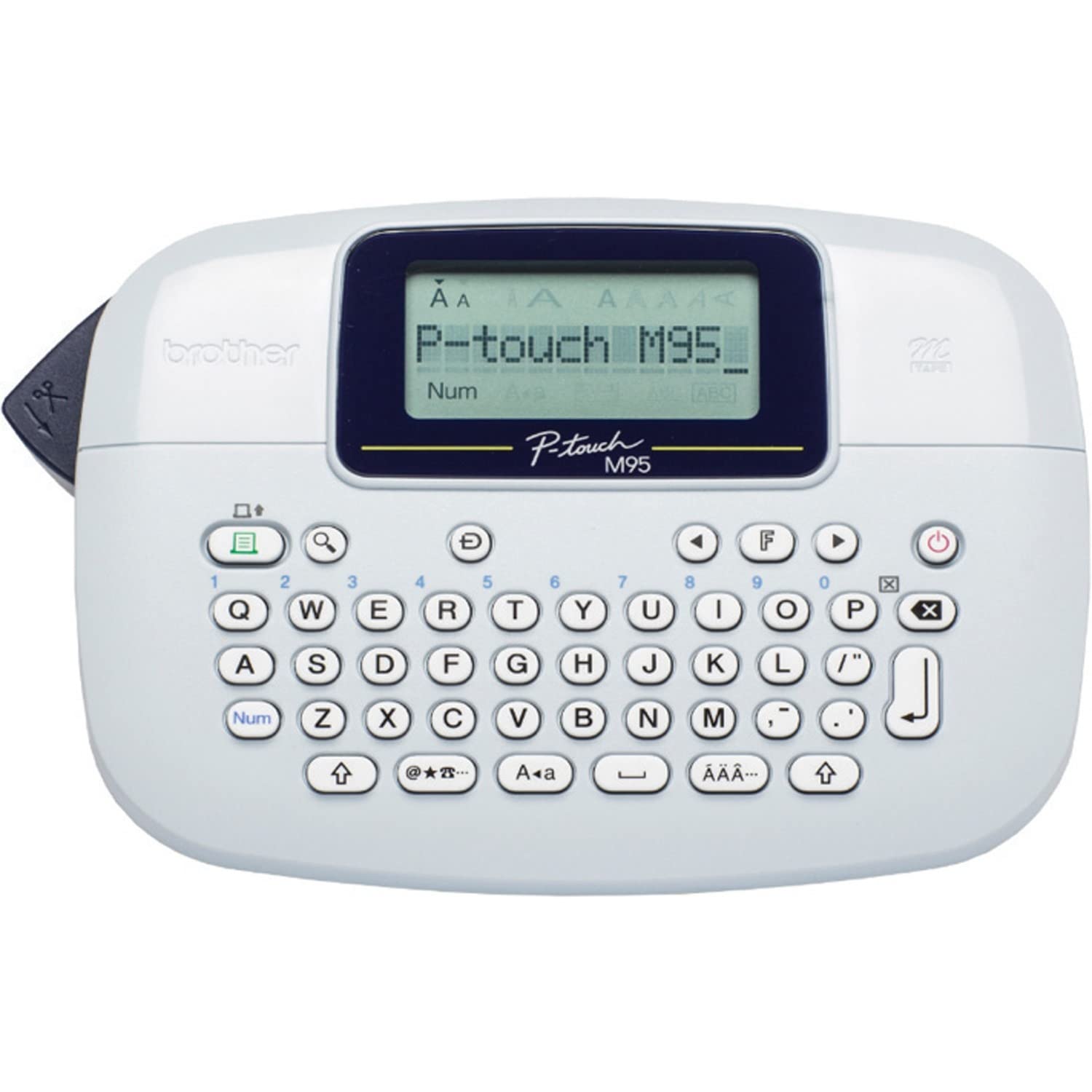 Brother P-Touch Professional Label Maker PTM95 with 9 Type Styles and 8 Deco Patterns for Small Business, Home Office Organization, and Storage Labels - Portable Handheld Design with QWERTY Keyboard 1