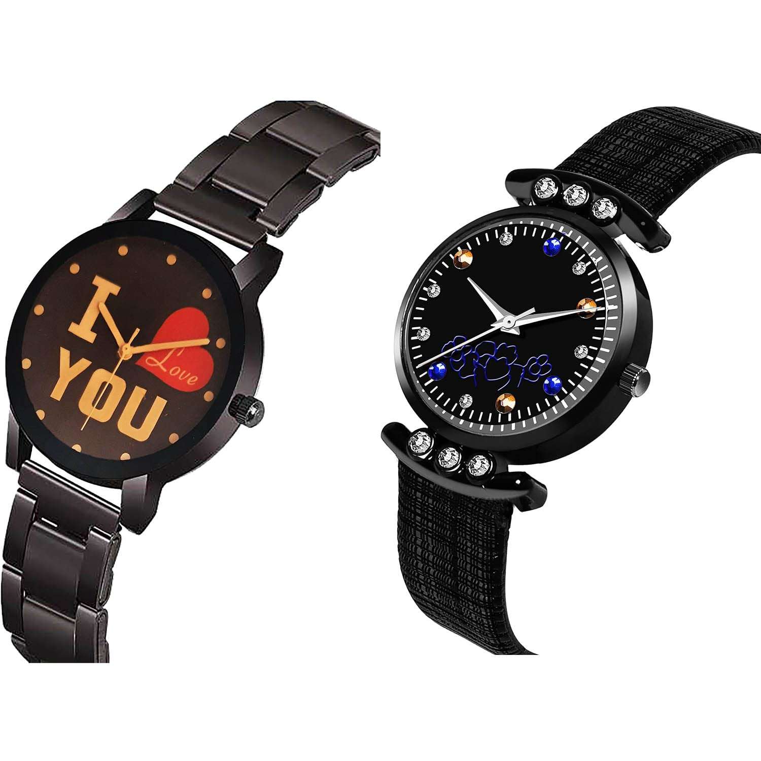 NEUTRON Rich I Love You Chain and Simple Casual Analog Black Color Dial Girls Watch - GCPL13-GW2 (Pack of 2) 4