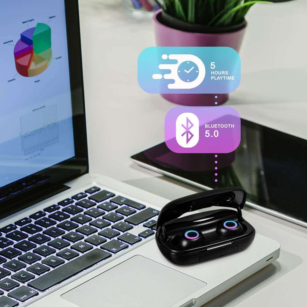 SVN Sound-Steve Aoki NEON 200 Wireless Earbuds- in Ear Headphones with Charging Case, Noise Cancelling Microphone, Touch Controls, LED Light System- Ear Pods for Music 3