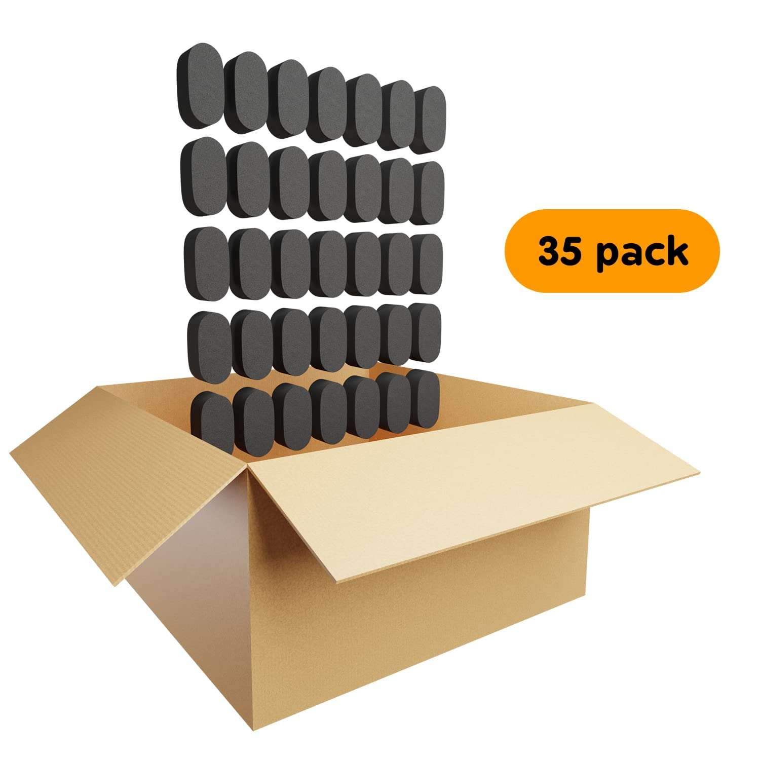 XCEL 35-Pack 1/2" Thick Rubber Speaker, Stereo Laptop & Monitor, Furniture Feet Pads Isolation Feet 5