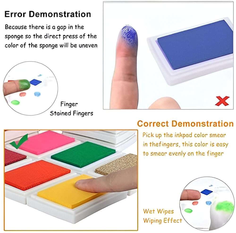 VINTAGER Stamp Pads, Craft Ink Pad Stamps for Rubber Stamps, Paper, Scrapbooking, Wood Fabric, Best Gift for Kids (Pack of 12) 5