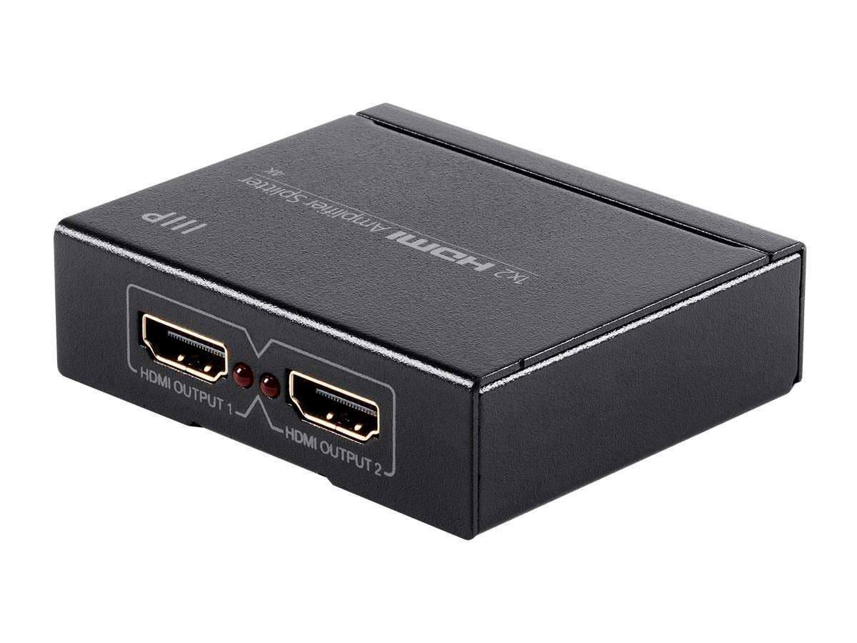 Monoprice 4K Pro HDBaseT Extender Kit, IR, 70 Meters with PoC, Over Cat6, RS232, HDCP 2.2, Black - Blackbird Series and Monoprice Blackbird 4K 1x2 HDMI Amplifier Splitter - 48-bit Deep Color, 3D Video Support, Black 6