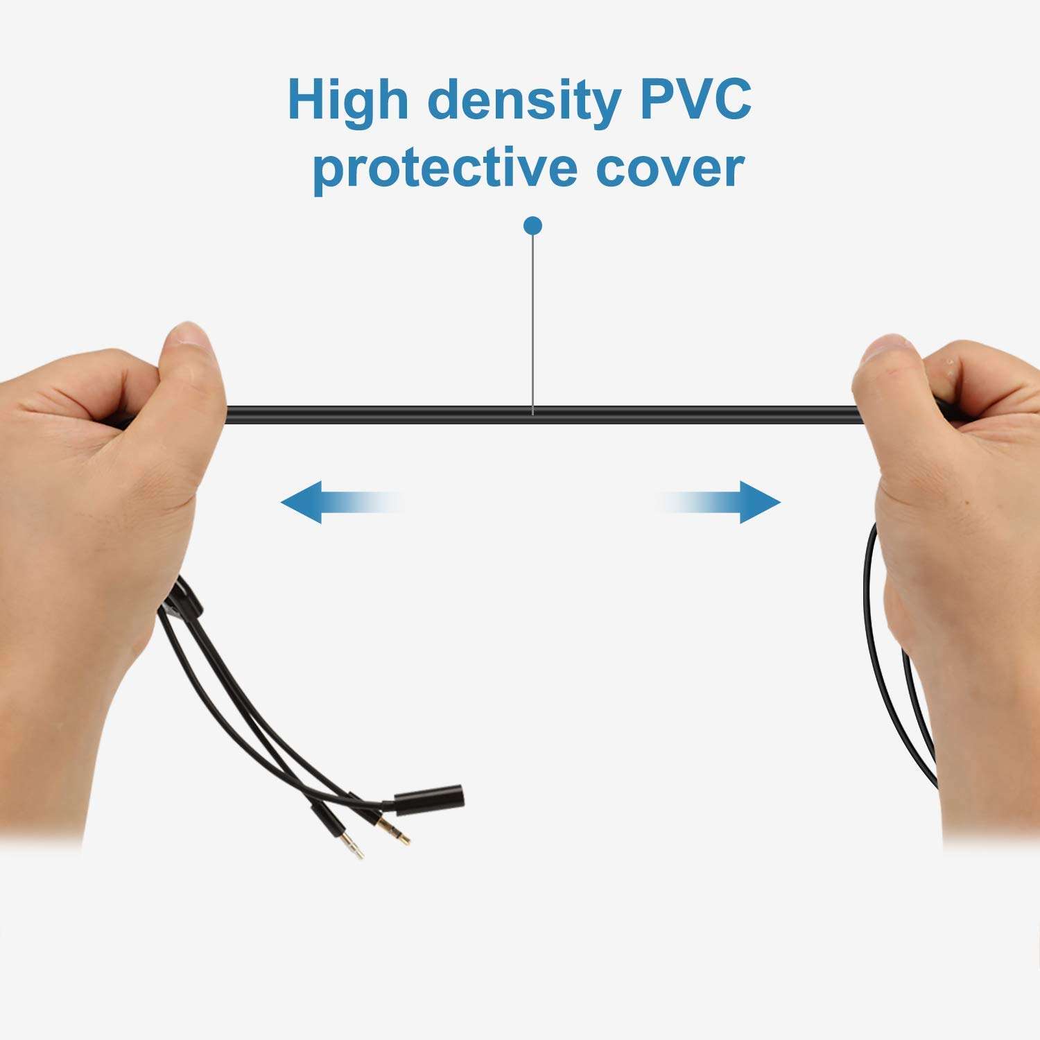 FLEAVER Headphone Splitter for Computer 3.5 Female to 2 Dual 3.5mm Male Headphone Mic Audio Y Splitter Cable Smartphone to PC Adapter(Black) 4