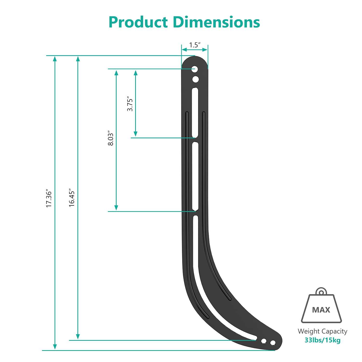 WALI Sound Bar Mount Bracket for Mounting Above or Under TV, Fits 32 to 70 inch TVs, 33 lbs. Weight Capacity (SBR201), Black 4