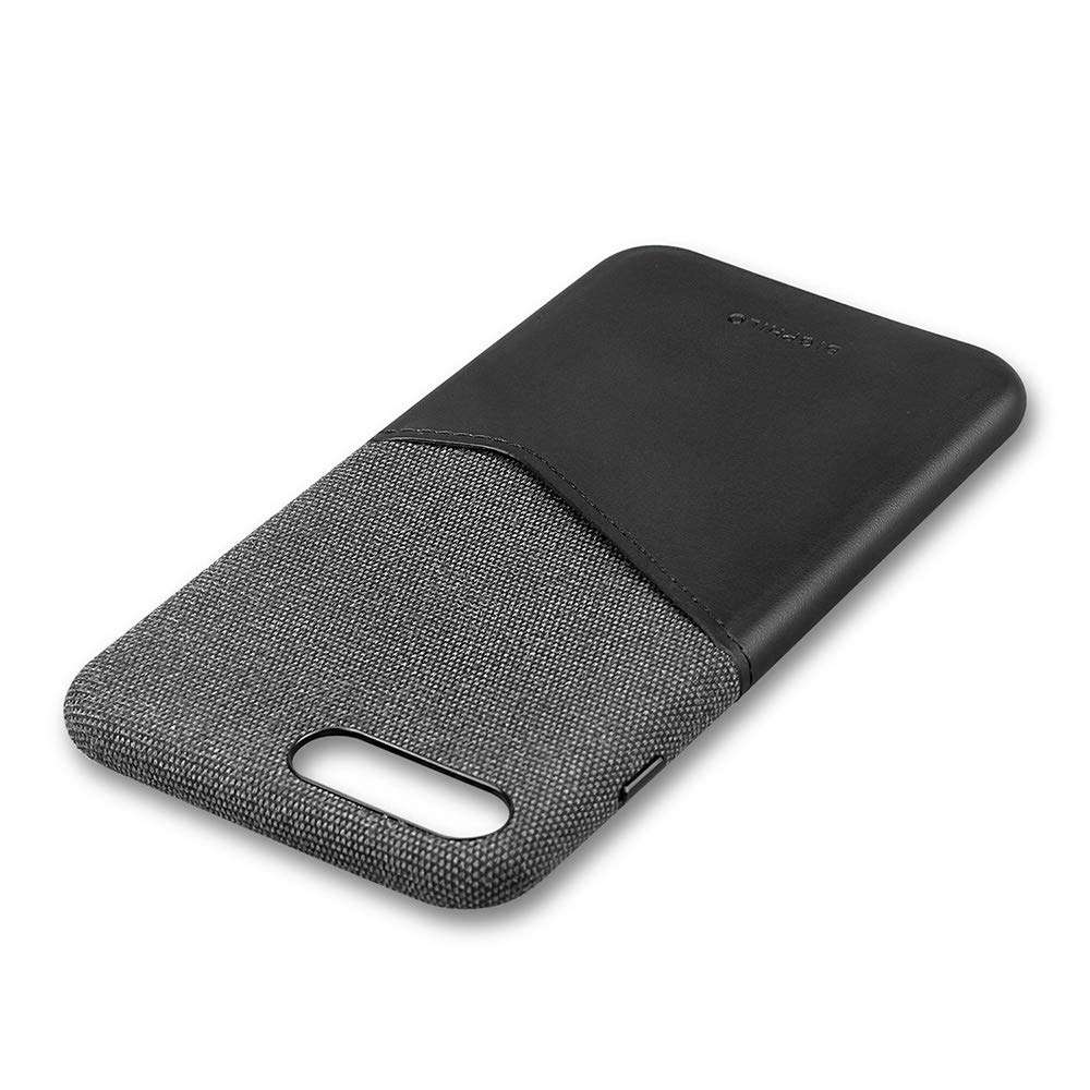 Bigphilo iPhone 7 Plus Case & iPhone 8 Plus Case with Card Holder, Mix Series Wallet Style Slim Cover, Soft-Touch Fabric with Vegan Leather Case for iPhone 7 Plus and iPhone 8 Plus - Black/Black 2