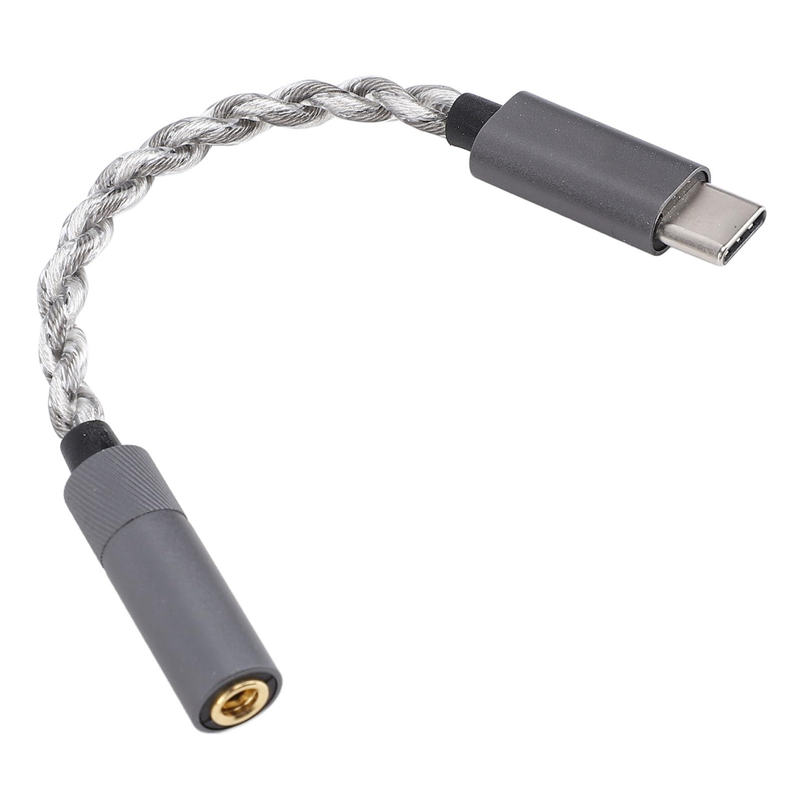 USB C to 4.4mm Headphone Jack Adapter, Type C to Headphone Jack Adapter, CX31993 Chip Cooperized Silver 384KHz/32bit Type C to 4.4mm Sound Adapter Cable 120mm