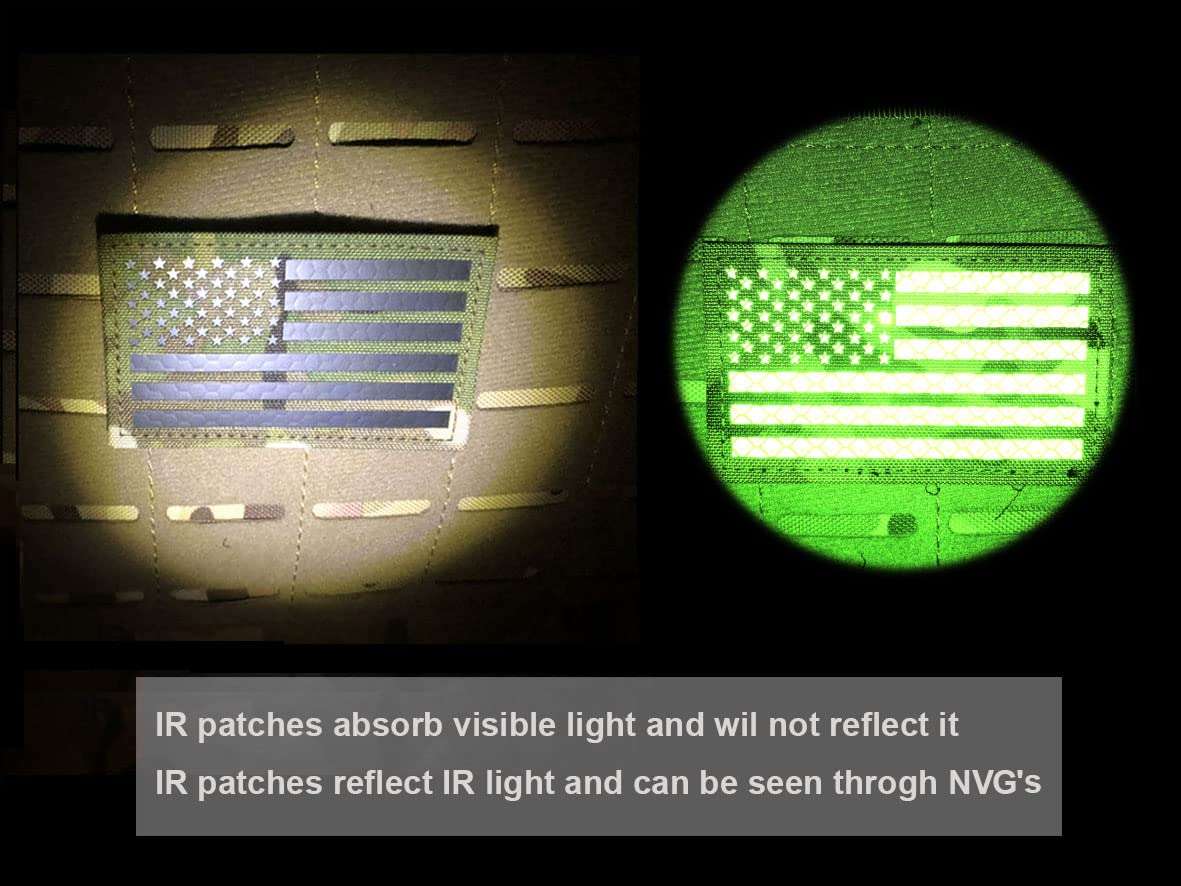 SUVIYA Custom 3.5x2 Inch Infrared IR Military Police Patch Blood Type callsign Patch US American IR Flag Patch(MP) 3