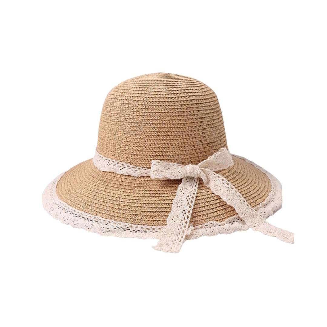 Straw Sun Hat Foldable Packable Summer Beach Hat Crochet Hat Sun Protection Hat for Women Girls (C-Khaki) 1