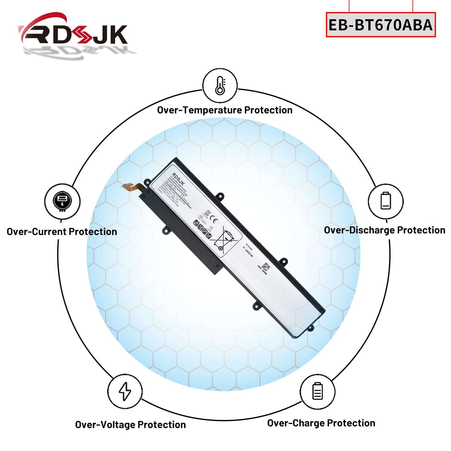 EB-BT670ABA EB-BT670ABE AA2HC15BS AA2GB07BS Laptop Battery for Samsung Galaxy View 18.4" SM-T670 SM-T677A Series AA2GB07B AA1G907KS AA1GA02BS AA2GC16BS AA2GB23BS AA2GA26BS AA2H305BS 11.34V 64.64Wh 6