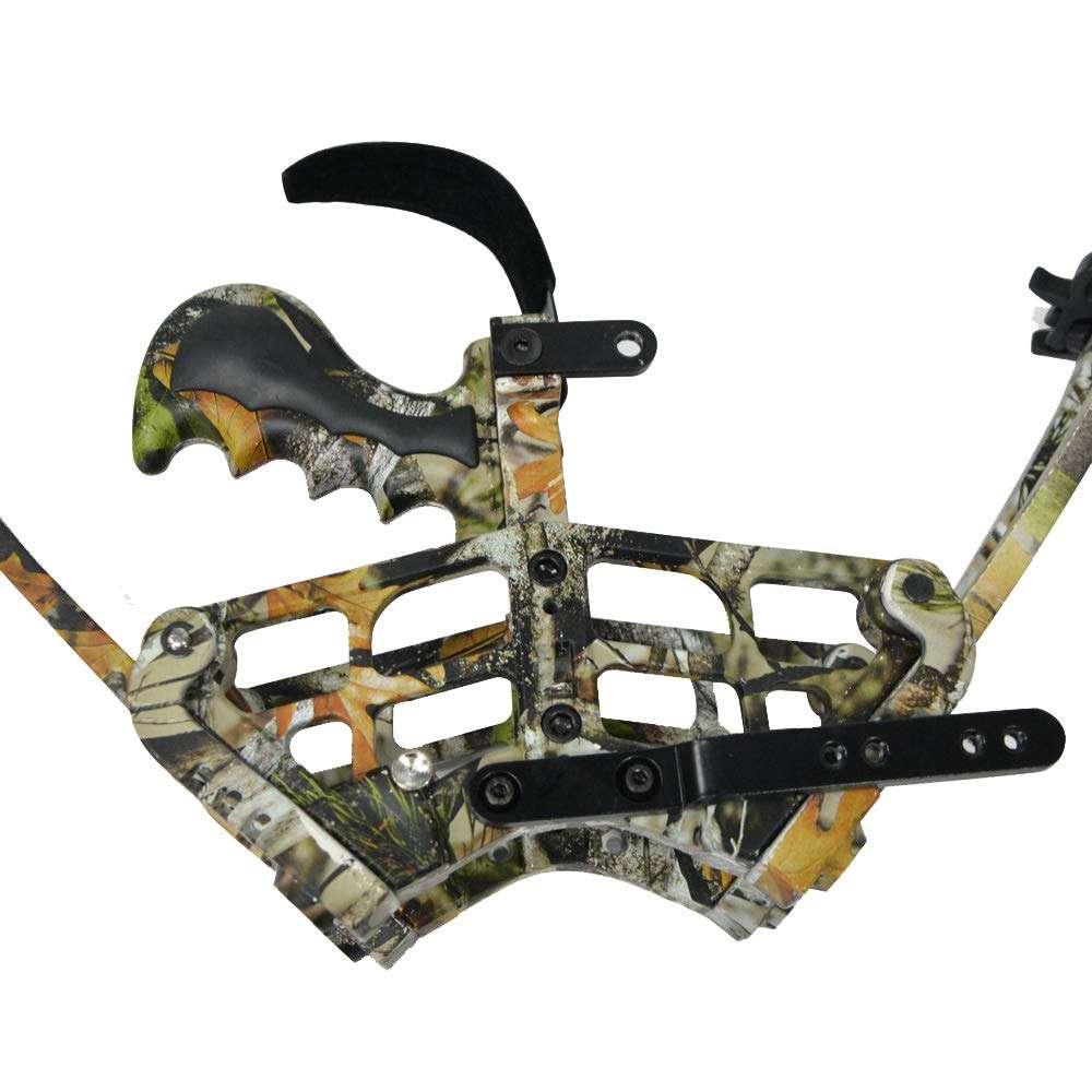 AMEYXGS Archery Compound Bow Dual-Purpose Steel Ball Hunting Bow 45lbs Triangle Bow Catapult for Outdoor Hunting Fishing for LH and RH (camo) 3