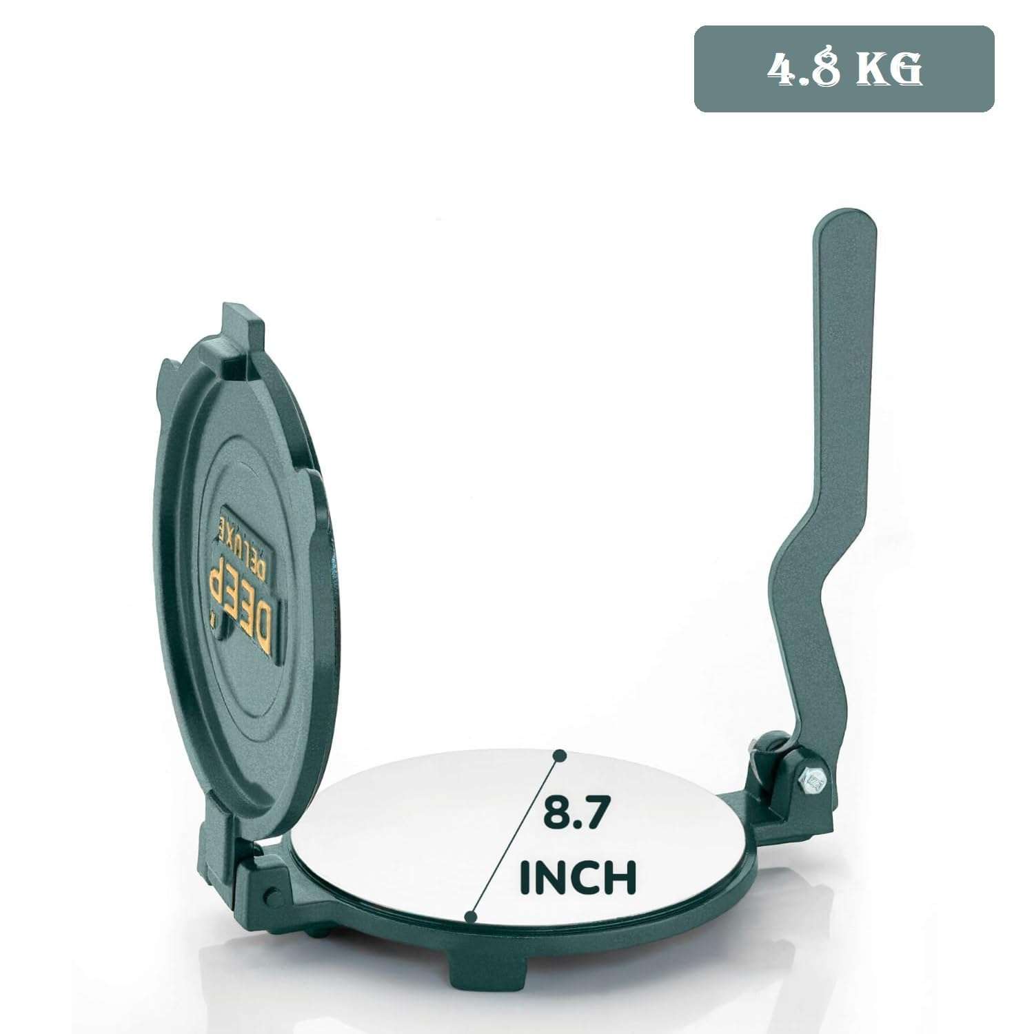DEEP - 8.7 inch Roti Maker Press-Heavy Duty Cast Iron with Stainless Steel Plates - Manual Chapati Presser, Puri Maker Press Machine - Kitchen Utensil for Roti,Chapati,Puri,Papad, Khakhra 3