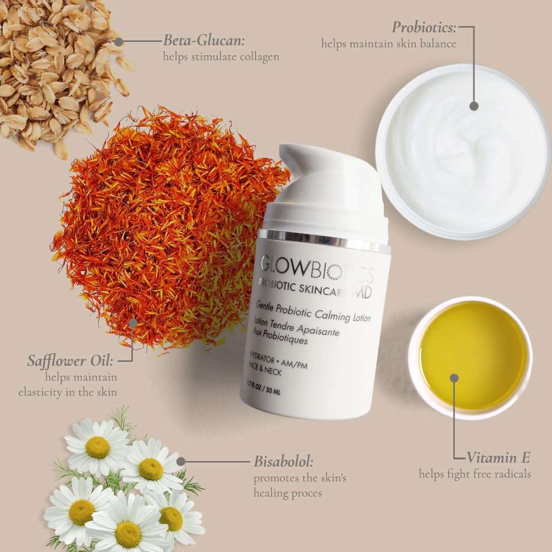 Glowbiotics Hormone Balance Duo: Calming Restorative Treatment + Gentle Probiotic Calming Lotion | Reduces Redness, Soothes Dryness, and Strengthens Skin Barrier for Sensitive Skin Types 3