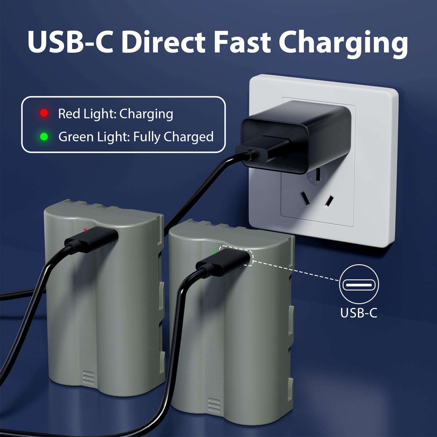 LP EN-EL3e, EL3a, EL3 Battery, 2600 mAh Battery Compatible with Nikon D700, D300s, D300, D200, D100, D90, D80, D70s, D70, D50, MH-18, MH18a, MH-19, MB-D200, MB-D10 Camera 6