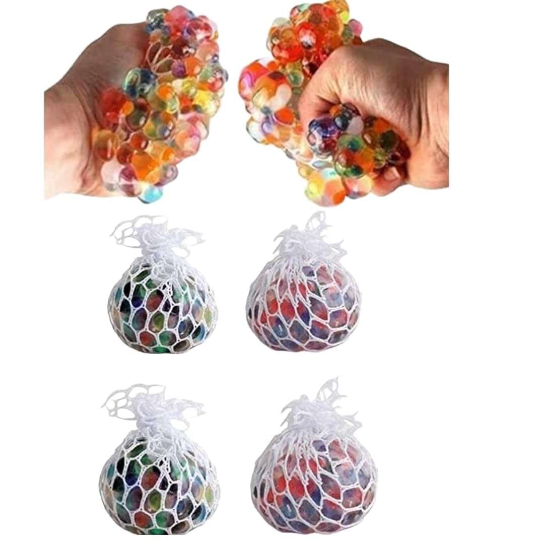 FETE PROPZ Relieve Stress and Have Fun with Our 4 Pcs Squishy Stress Relief Balls - Soft Toys for Kids Come in Vibrant Random Party Favor