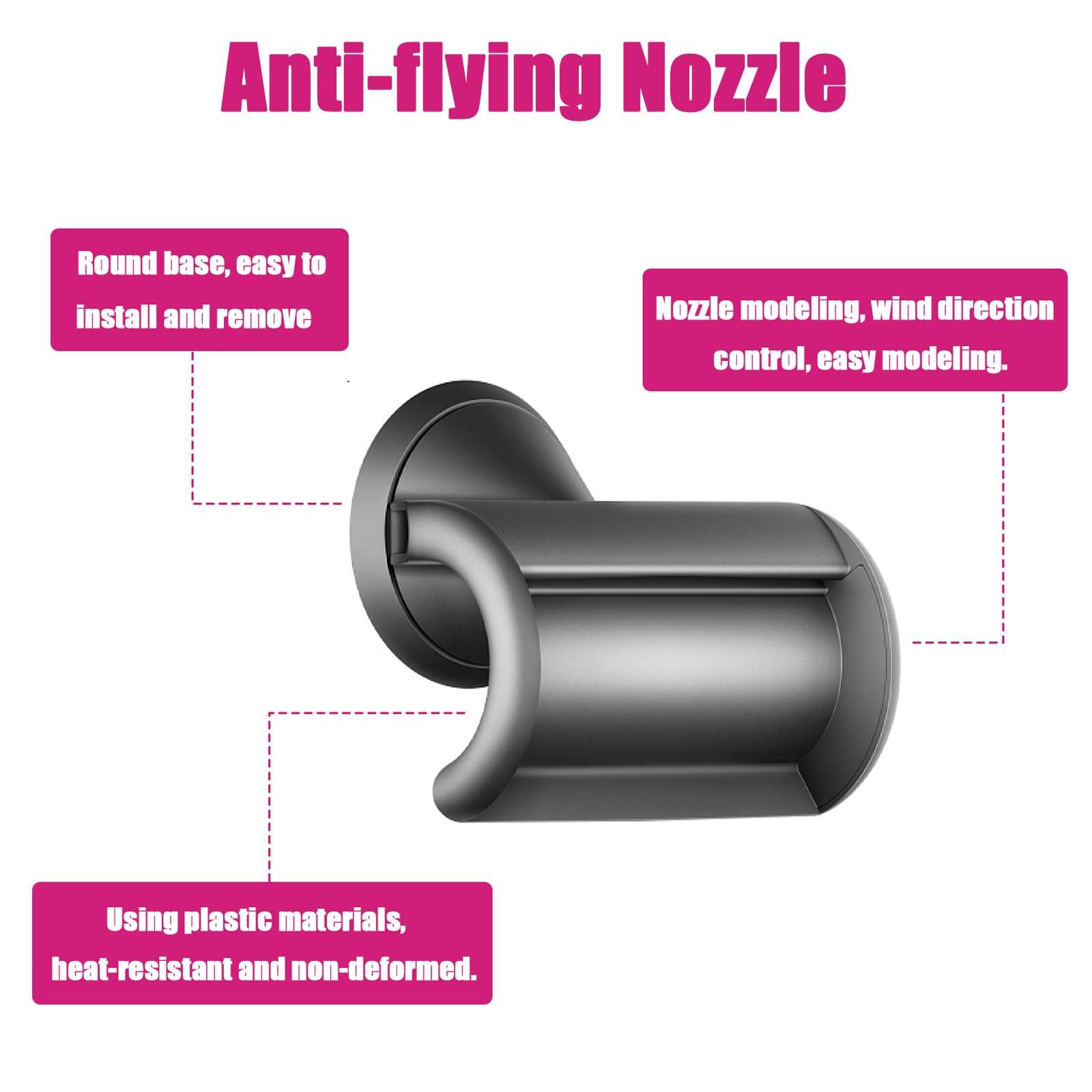 Adapter and Anti-Flying Nozzle for Dyson Airwrap Styler, Attachments for Curling Iron Converting To Hair Dryer 5