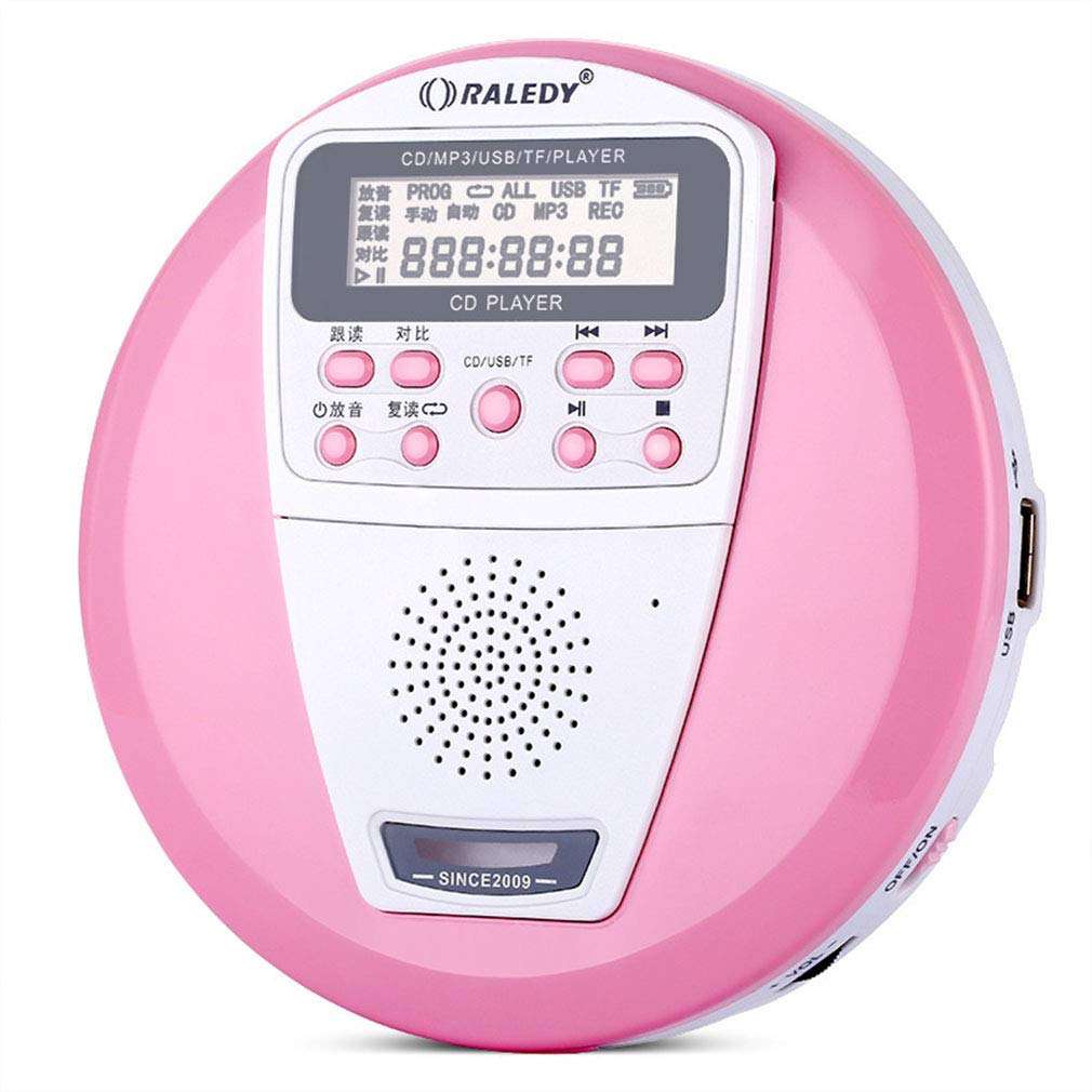 QAIYXM Rechargeable Portable CD Player for Audio CD&MP3 Disk Support U Disk&TF Card with Built-in Speaker & Anti-Shock/ESP,B