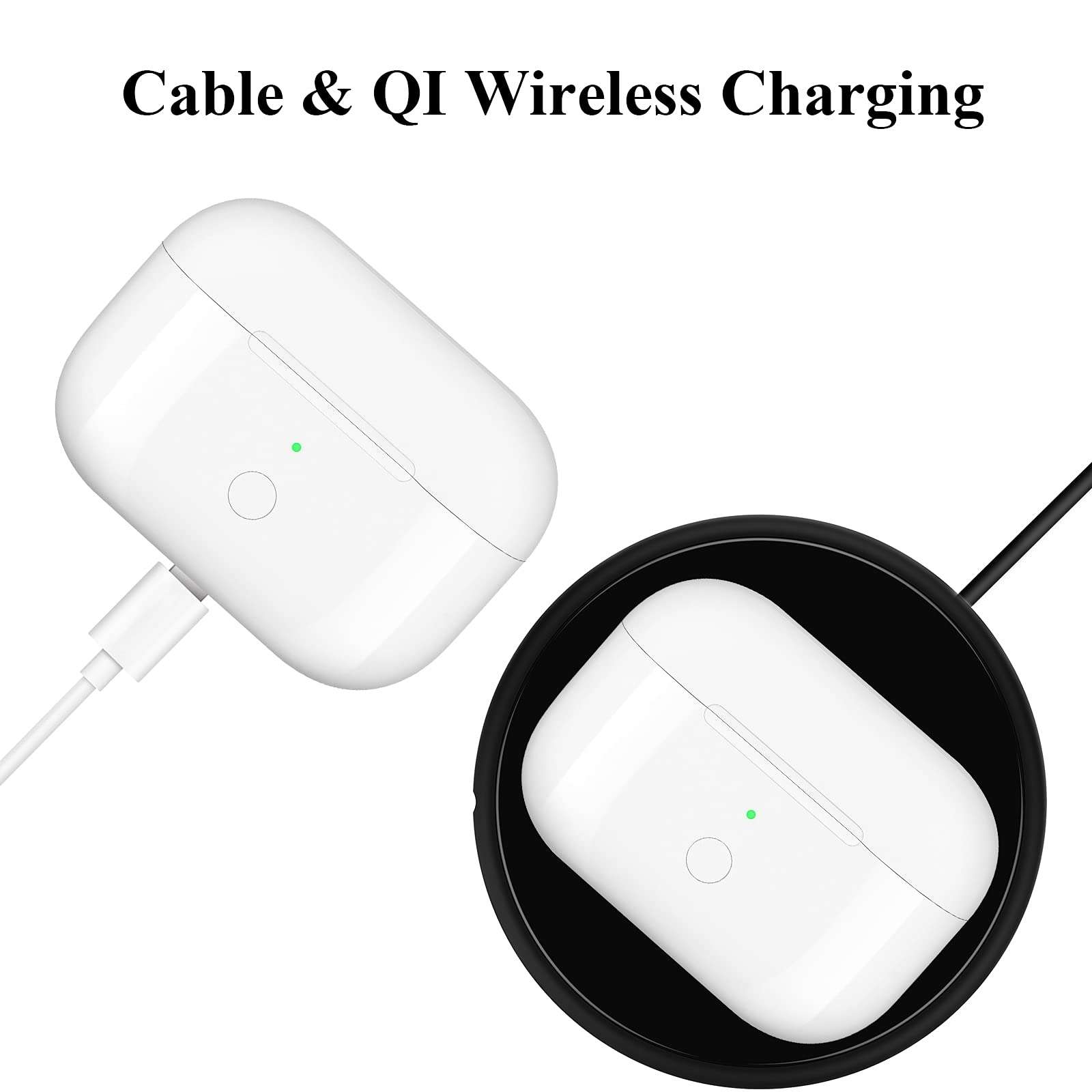 Wireless Charging Case Compatible for AirPod Pro, Charger Case Replacement for Air Pod Pro with Bluetooth Pairing Sync Button 4