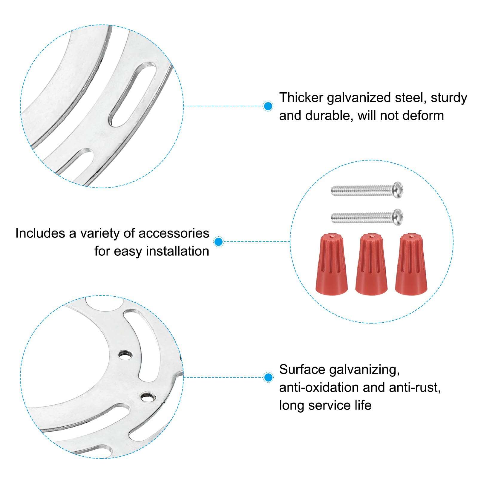 PATIKIL 120mm (4.72") Universal Light Fixture Mounting Bracket Kit, 3 Set Light Crossbar Round Ceiling Plate with Screw for Wall Light Ceiling Light Pendant Chandelier 4