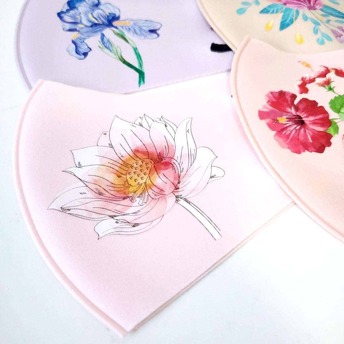 OMG Decor Reusable and Washable Face Masks,Adjustable Ice Silk Cloth Mask,Beautiful Flower Pattern Cloth Face Mask,Pack of 6,S2 6