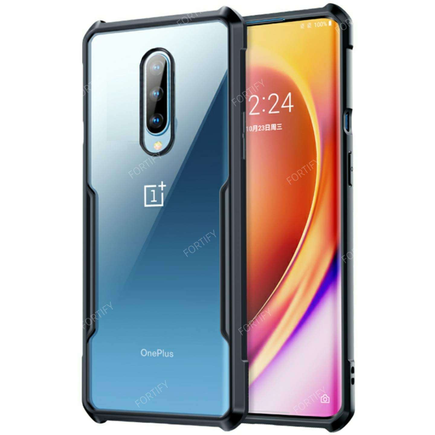 Riggear Xundd Back Cover Case for OnePlus 8 (Armor|PC and TPU|Black|Clear) 1