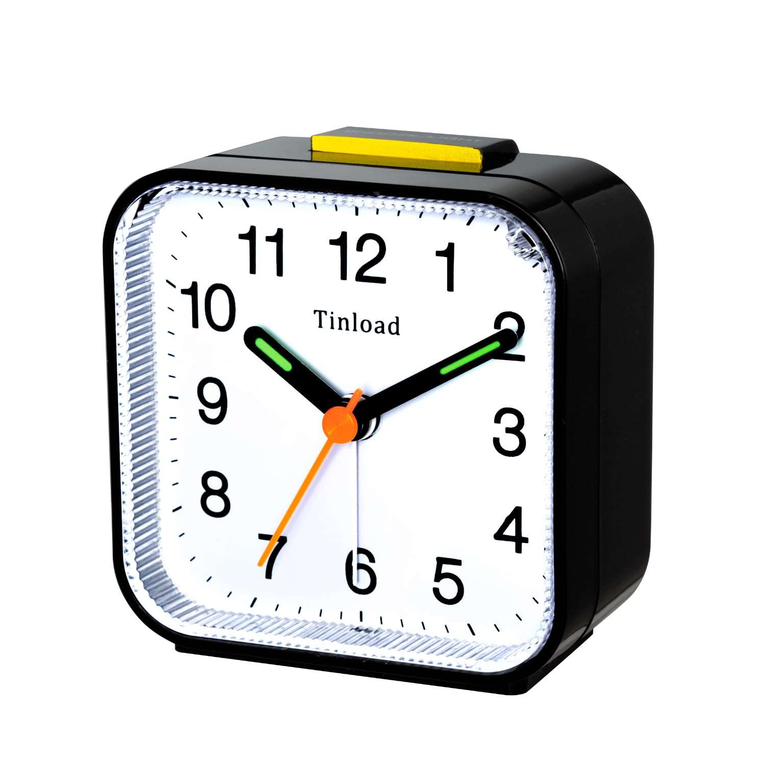 Tinload Small Battery Analog Alarm Clock Silent Non Ticking, Ascending Beep Sounds, Snooze,Light Functions 3