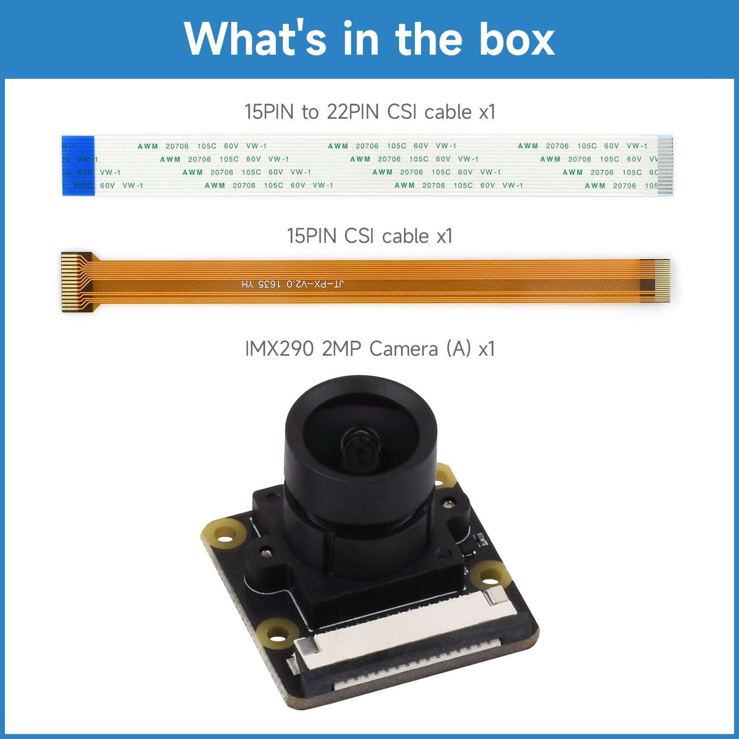 KLAYERS IMX290 2MP Camera Module | Compatible with Raspberry Pi5/4B/ZERO/ZERO 2 W | Low-Light Sensitivity | Distortion-Free 3
