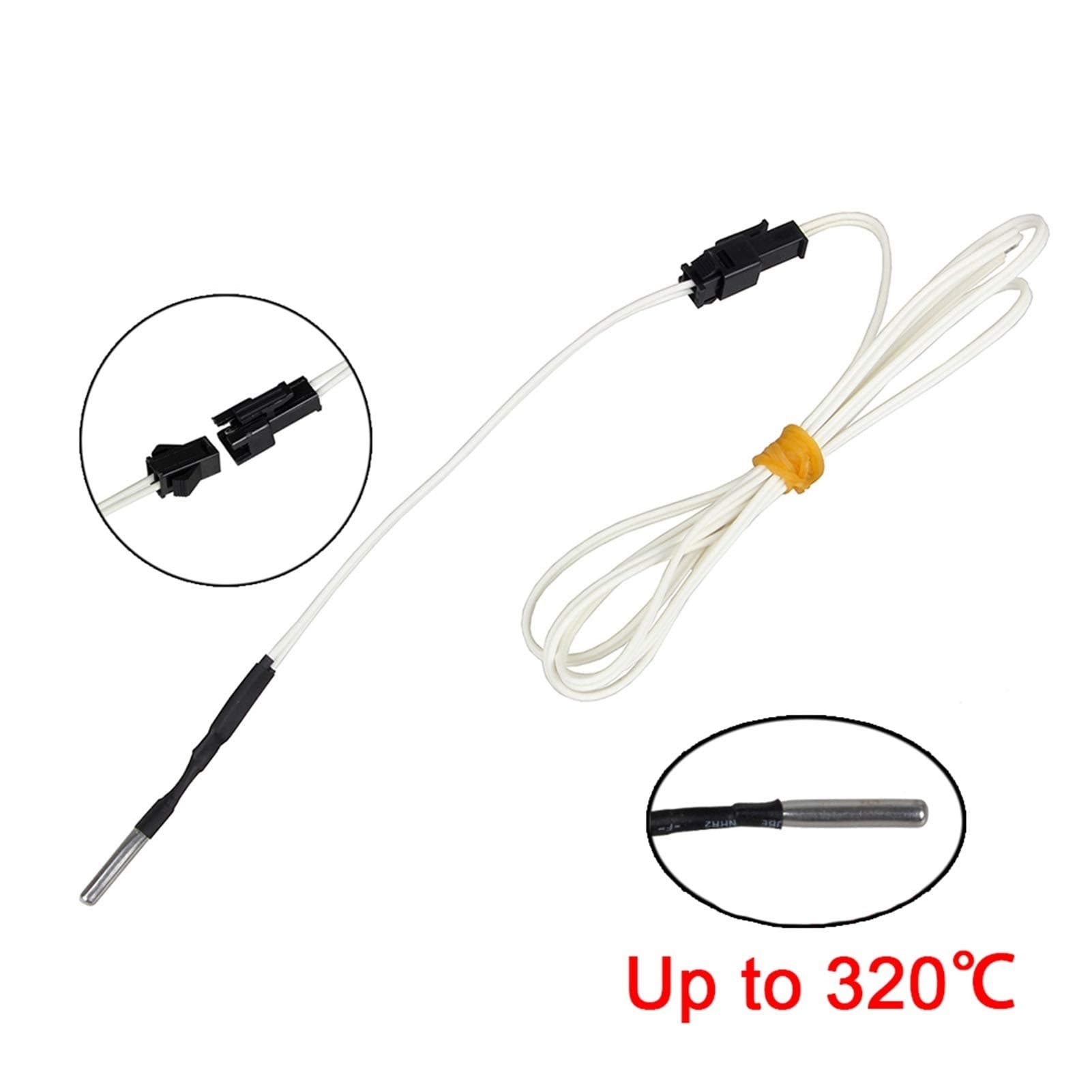 XIANYUNDIAN HT-NTC100K Thermistor Temperature Sensor Wire B3950 Sensor Cable Suitable for High Temperature Print Hotend Kit Repair Parts (Size : Single Sensor Head) 2