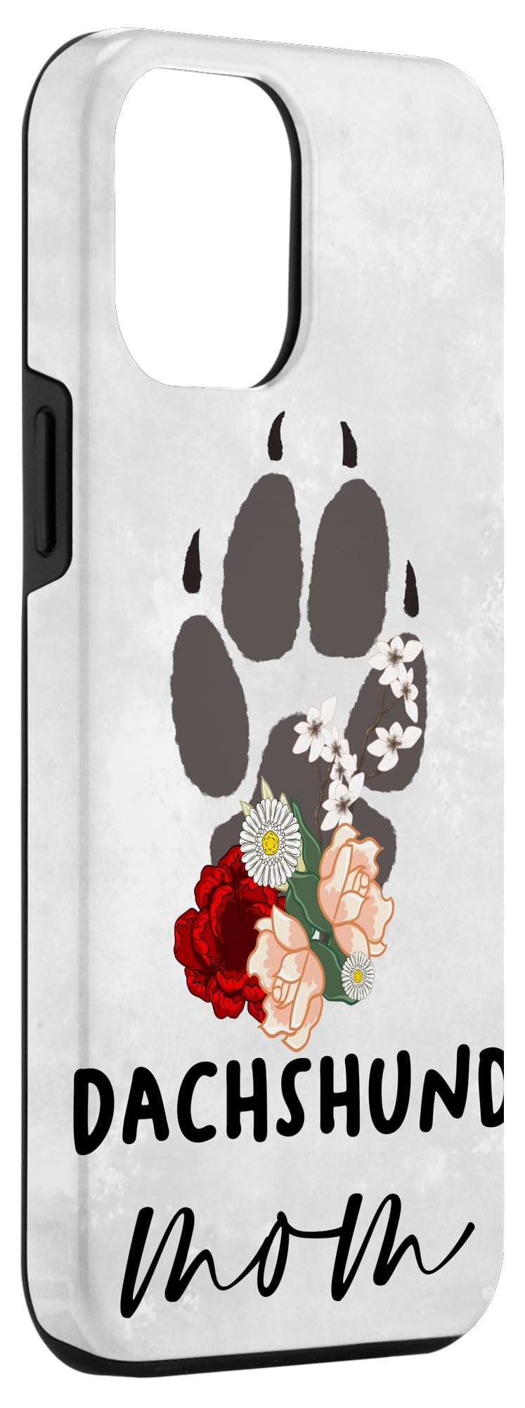 iPhone 12 Pro Max Paw Print Flowers Dachshund Mom Wiener Doxie Dog Mama Women Case 3