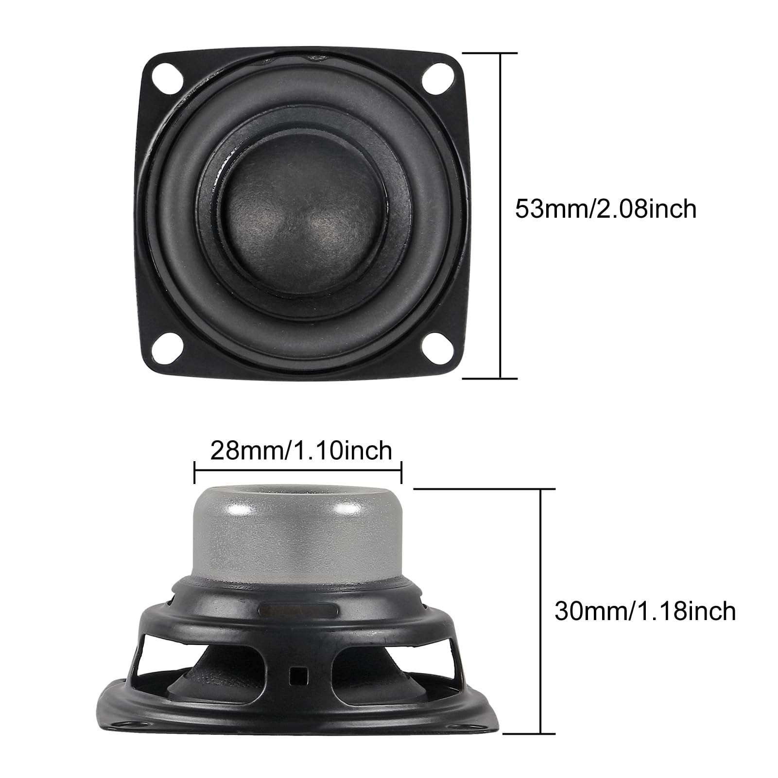 Shutao 4Pcs 2 Inch 10W Audio Speaker Driver Full Range Speaker 4 Ohm Bluetooth Speaker 53MM Bass Loudspeaker for Repair Multimedia Home Audio 5