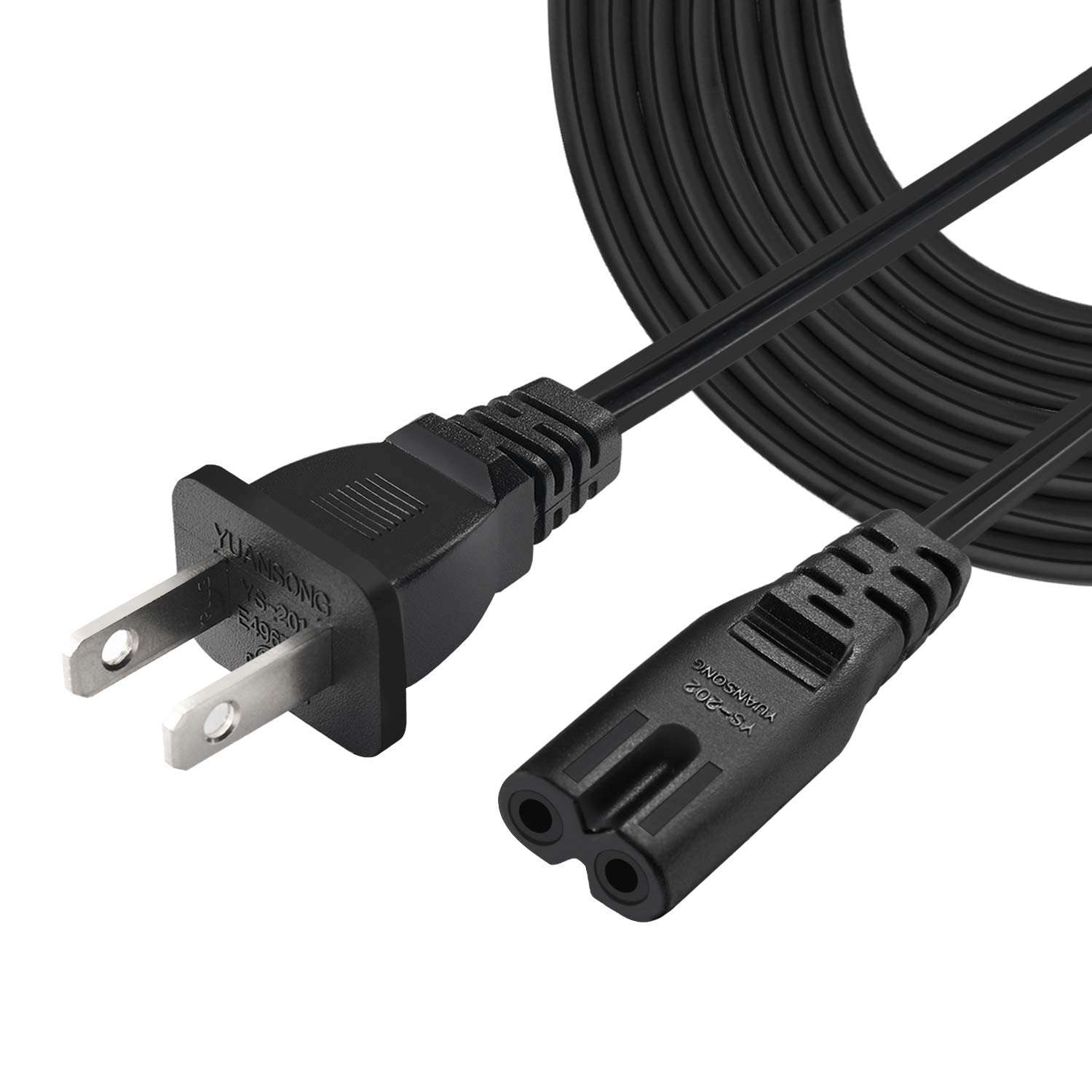 TV Power Cord 10Ft Cable for TCL, LG, JVC, Sony, Samsung, Toshiba, Sharp, and Other 8-Type Interface Devices 1