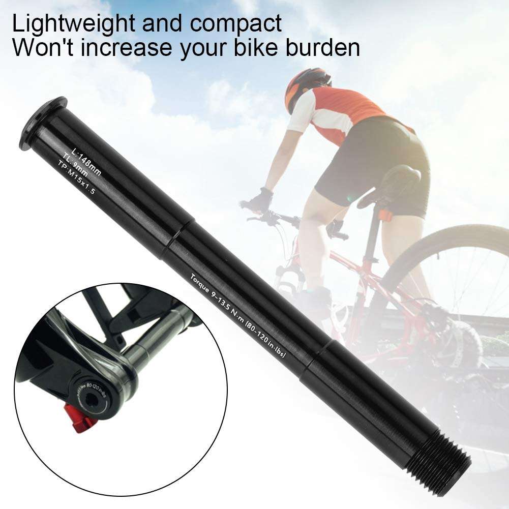 MAGT Bike Front Fork Axle, Bicycle Front Hubs Thru Axle Aluminium Alloy Front Hub Tube Thru Shaft Boost Compatible with RockShox (15X110MM) (148L) 3