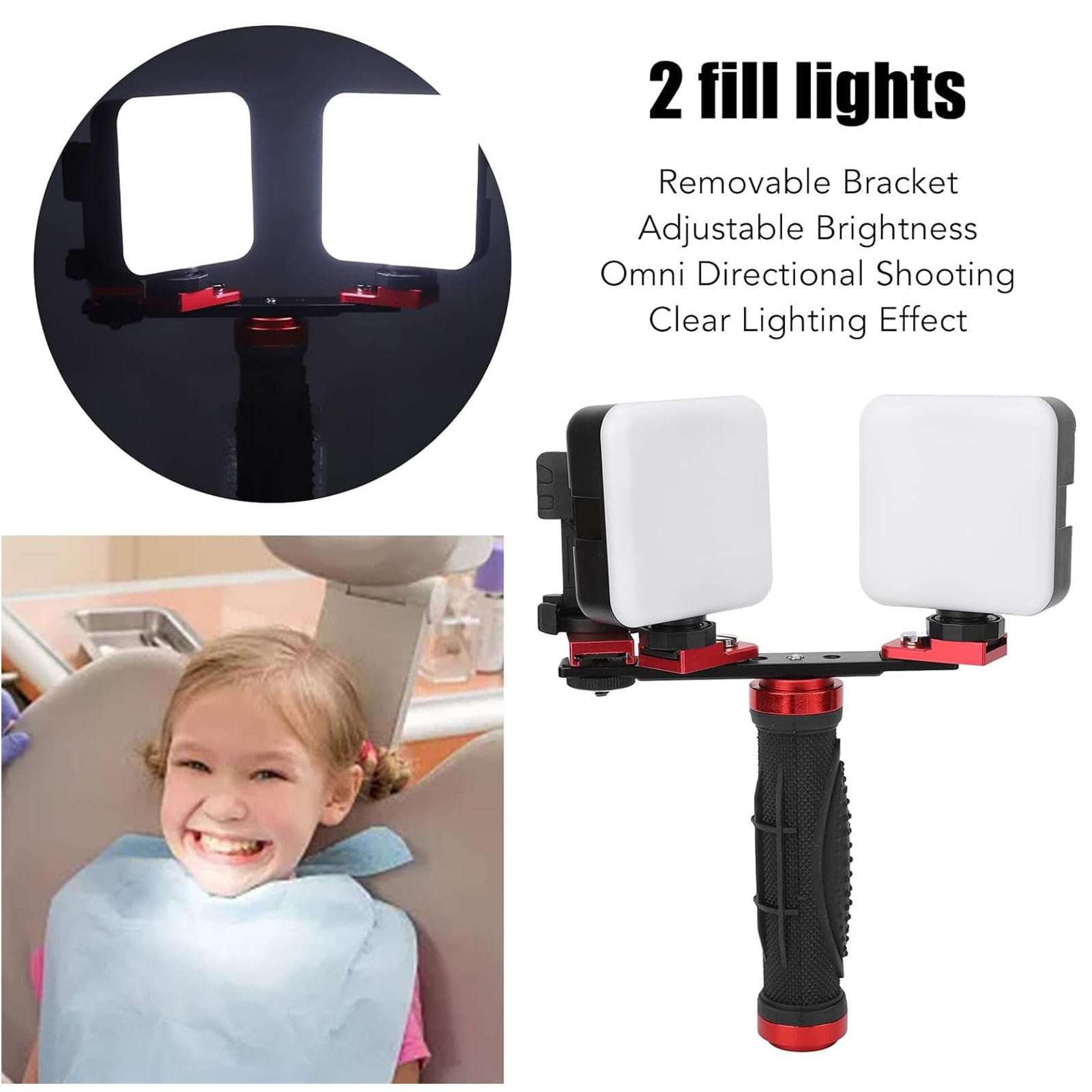 MTTXY Dental Photography Aid, Camera Video Lights Studio Lighting Kit, Clear Photos Adjustable Brightness Professional Dental Mobile Phone Fill Light for Photography 3