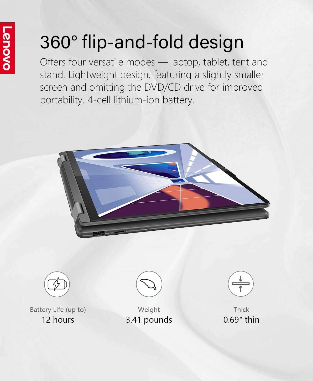 Lenovo Yoga 7i 2-in-1 Laptop, 14" 2.2K IPS Touchscreen, Intel Core i5-1335U (10 core), 8GB RAM, 2TB SSD, Intel Iris Xe Graphics, Backlit Keyboard, Wi-Fi 6E, Windows 11 Home, Storm Grey, W/GaLiMu 5