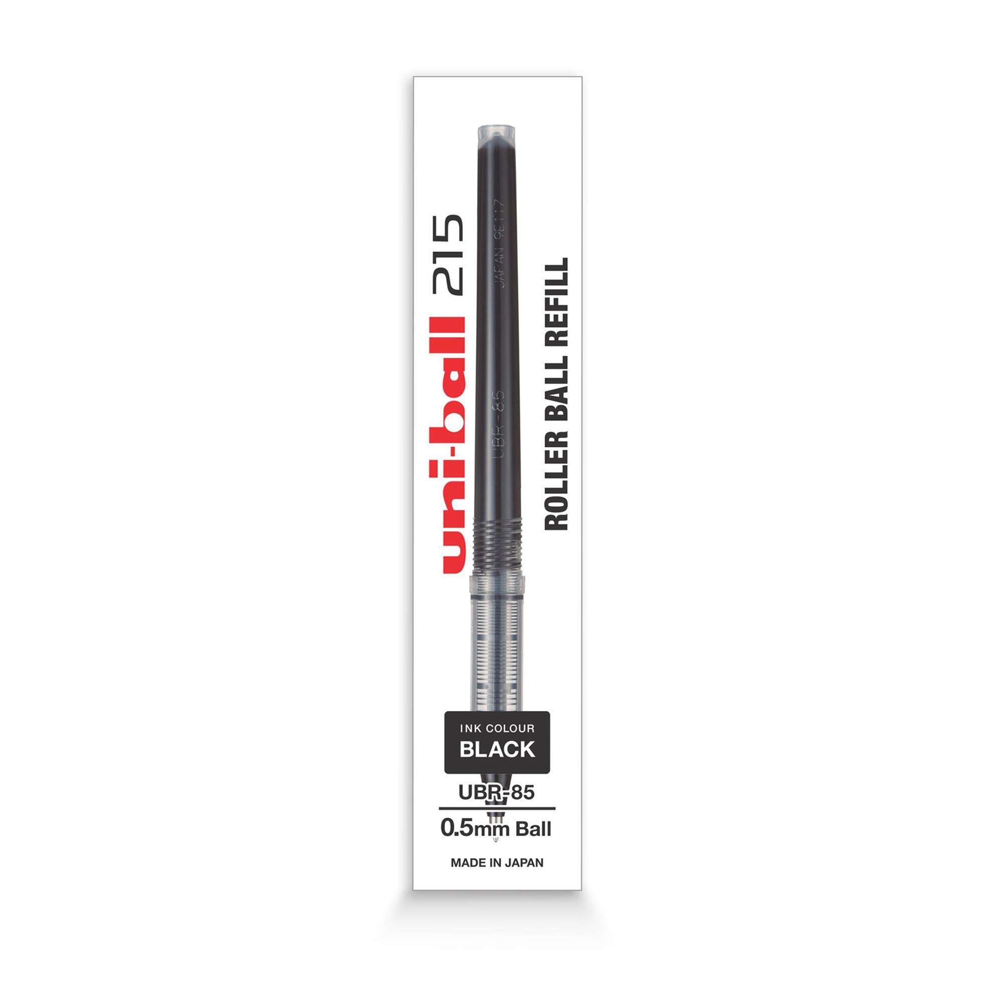 Uniball UBR-85 Refill (0.5mm, Black Ink), Pack of 12, Usable for UB-215 & Uniball Air Micro Pen Combo Set 4
