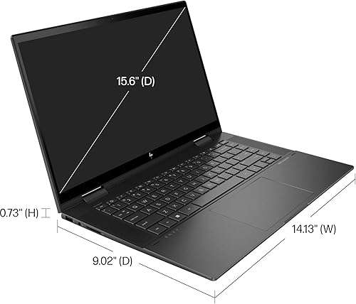 HP Envy X360 15 2-in-1 Laptop I 15.6” Full HD IPS Multi-Touch I AMD 8-Core Ryzen 7 5825U I 12GB DDR4 1TB SSD I AMD Radeon Graphic I Backlit USB-C HDMI Office365 Win11 Black + 32GB MicroSD Card 5