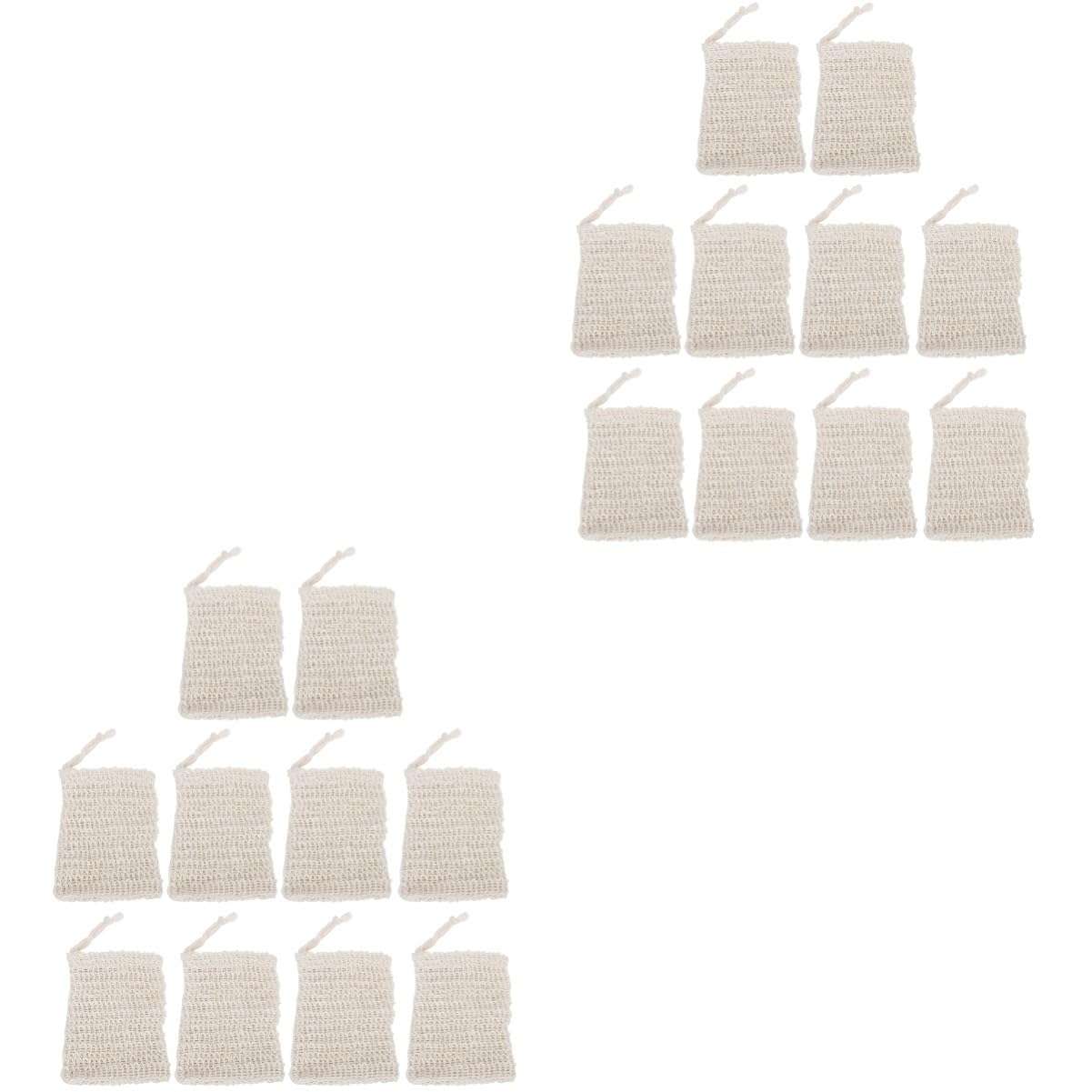 FRCOLOR 20 Pcs Soap Foaming Bag Dishwasher Hand Soap Dispenser Soap Maker Machine Soap Dish Travel Soap Tin Wipe Heater for Babies Exfoliating Loofah Pouch Soap Holder Soap Sock Co Ramie 1