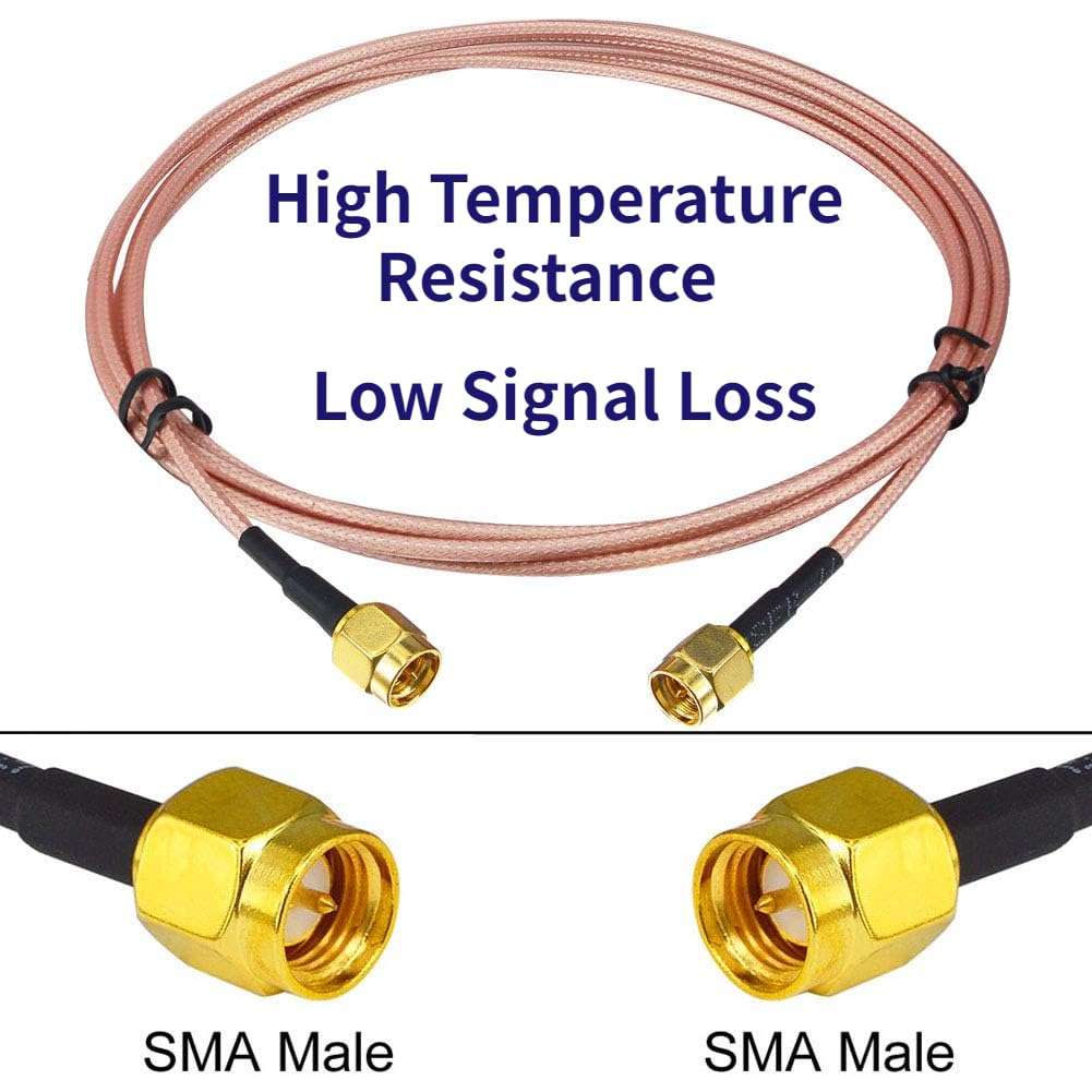Kaunosta SMA Male to SMA Male Cable 6.5FT, Network Antenna Wire Extension RG316 Wire Jumper Assembly Low Loss RF Coaxial Cable for Network Analyzer LNA Low Noise RTL SDR Dongle 2