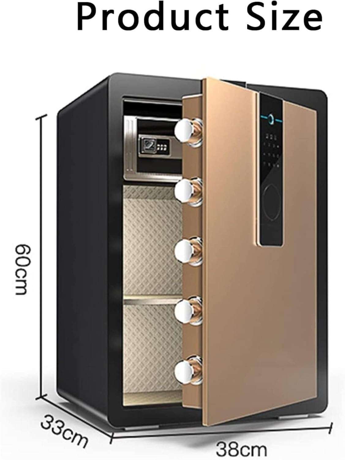 RhLLvJ Home Fingerprint Combination Keyed Pistol Gun Safe Home Office Lockbox Security Box File Safe 5